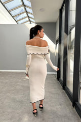 Slim-Fit One-Shoulder Ruffle Work Dress