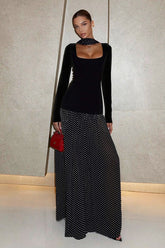 Square Neck Polka Dot Maxi Dress