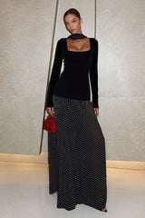 Square Neck Polka Dot Maxi Dress