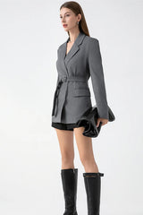 Belted Oversized Casual Blazer