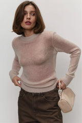 Lightweight Sheer Crew Neck Sweater
