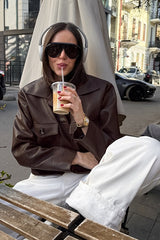 Vintage Short Moto Leather Jacket