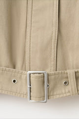 Hem Belt Cropped Utility Coat