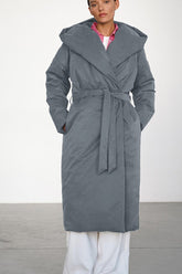 Solid Color Long Cotton Coat