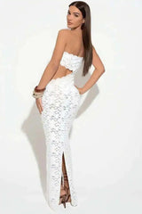Backless Off-Shoulder Lace Sleeveless Maxi Dress