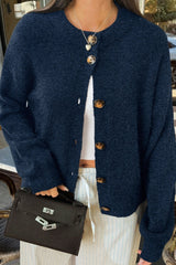 Minimalist Button Long Sleeve Christmas Cardigan