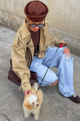 Cropped Storm Flap Trench Jacket