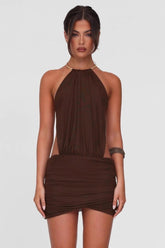 Halter Ring Tie Mini Dress