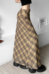 Plaid High Waist Bodycon Christmas Skirt