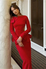 Sexy Bodycon Slit Cut-Out Waist 3D Bow Party Dress