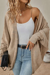 Longline Open Front Pocket Knit Cardigan