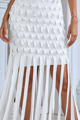 Denisa Sleeveless Stylish Tassel Dress