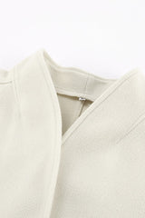 Beige Wool V-Neck Jacket