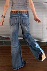 Low Rise Washed Flare Jean