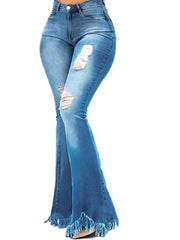 Trendy Slim-Fit Washed Ripped Jeans