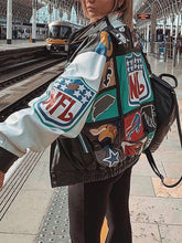 Loose Color Block Long Sleeve Trench Coat Jacket