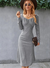 Romantic Dress - Solid Color Bottoming S / Red