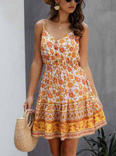 Lossky Summer Women’s Cotton Mini Sundress With Button Detail S / Yellow Dresses