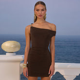 Gans Mini Dress - Brown