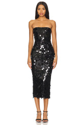 Sparkly Babe Midi Dress - Black