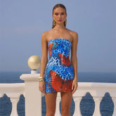 Carlini Mini Dress-Blue