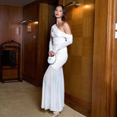 Soprano One-Shoulder Dress - White