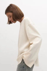 Backless U Neck Loose Knit Sweater