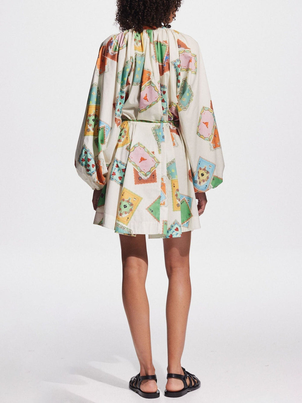 Unique Art Print Bubble Graceful Long Sleeve Versatile Mini Dress Dresses