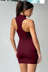 Metal Ring Strapless Mini Dress