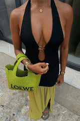 Metal Accent Cutout Maxi Dress