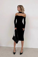 Strapless Cutout Bodycon Midi Dress