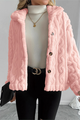 Double Fleece Cable Knit Soft Plush Warm Christmas Outerwear