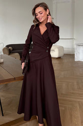 Asymmetrical V-Neck Maxi Dress