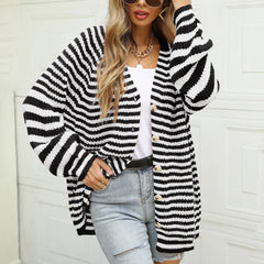 Autumn Winter Warm Casual Knitted Long Sleeve Cardigan Christmas Sweater Black / S Sweaters-L