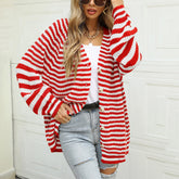 Autumn Winter Warm Casual Knitted Long Sleeve Cardigan Christmas Sweater Red / S Sweaters-L