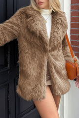 Elegant Fuzzy Long Coat