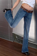 Low Rise Washed Flare Jean