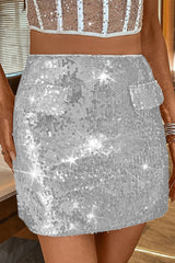 Sequin Bodycon Mini Christmas Skirt