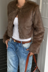 Casual Solid Knit Coat