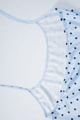 Polka Dot Ruched Spaghetti Strap Halter Top