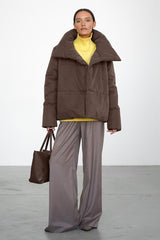 Asymmetrical Turtleneck Cotton Coat