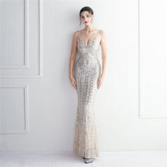 Taisia Formal Stylish Sequin Scroll Dress White / Xs S.o. Long Dresses