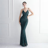 Taisia Formal Stylish Sequin Scroll Dress Hunter / Xs S.o. Long Dresses