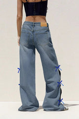Contrast Bow Straight Jean