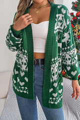 Reindeer Pocket Long Sleeve Christmas Cardigan