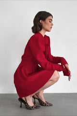 Black V-Neck Puff Sleeve Mini Dress