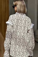 Pink Leopard Linen Blouse