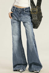 Washed Cat Whisker Wide Jean