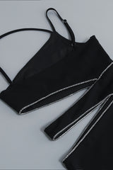 Strapless Chain Bodycon Midi Dress