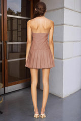 Fashion Ruched Halter Work Dress